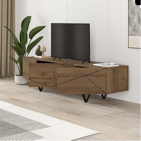 Jakomen Megapap melamine TV stand in light brown 160x36.8x43cm.