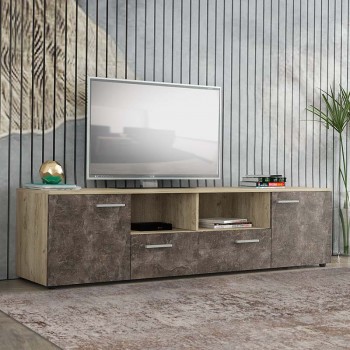 Έπιπλο τηλεόρασης Lennox Megapap χρώμα γκρι oak - dark atelier 180x41x45εκ.