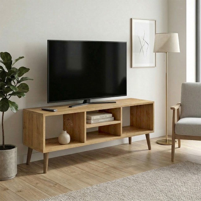 Loren Megapap melamine tv furniture in sapphire oak color 120x30x40cm.