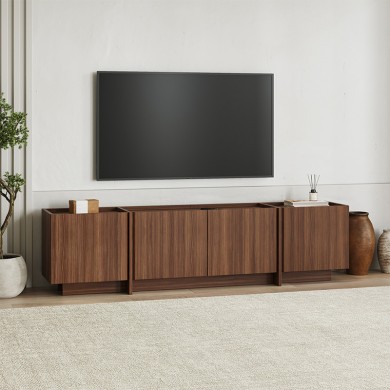 Lowen Megapap melamine tv stand in walnut milano color 180x35x46.2cm.