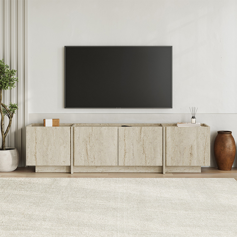Lowen Megapap melamine tv stand in travertine color 180x35x46.2cm.