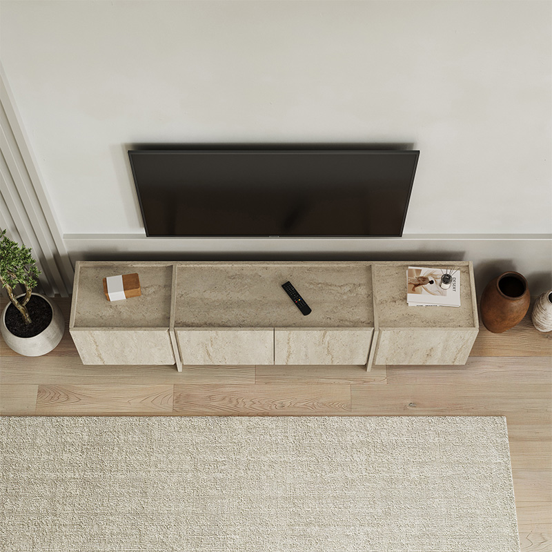Lowen Megapap melamine tv stand in travertine color 180x35x46.2cm.