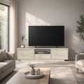 Lumbera Megapap melamine tv furniture in travertine color 160x29.5x42cm.