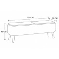 Έπιπλο τηλεόρασης Luno Megapap ύφασμα teddy χρώμα λευκό - pine oak 120x30x45εκ.