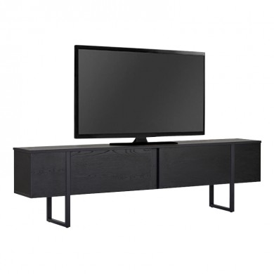 Έπιπλο τηλεόρασης Luxe Megapap χρώμα black wood 180x30x50εκ.