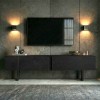 Έπιπλο τηλεόρασης Luxe Megapap χρώμα black wood 180x30x50εκ.