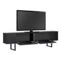 Luxe Megapap melamine TV furniture in black wood color 180x30x50cm.