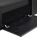 Luxe Megapap melamine TV furniture in black wood color 180x30x50cm.