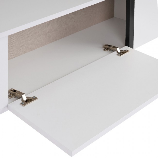Έπιπλο τηλεόρασης Luxe Megapap χρώμα λευκό - μαύρο 180x30x50εκ.