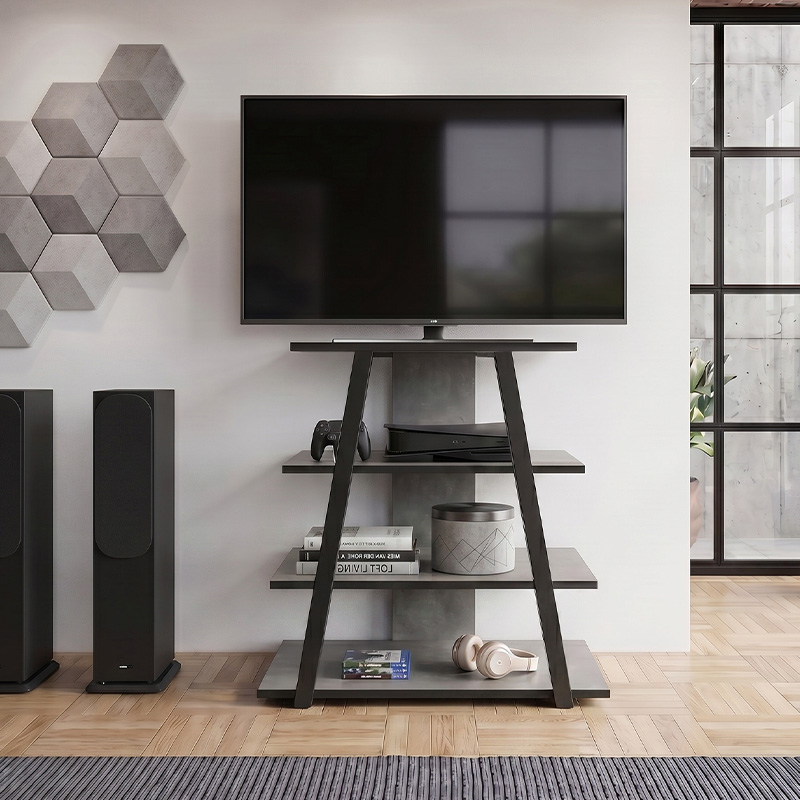 Lyno Megapap melamine TV stand in retro grey color 70.4x54x80cm.