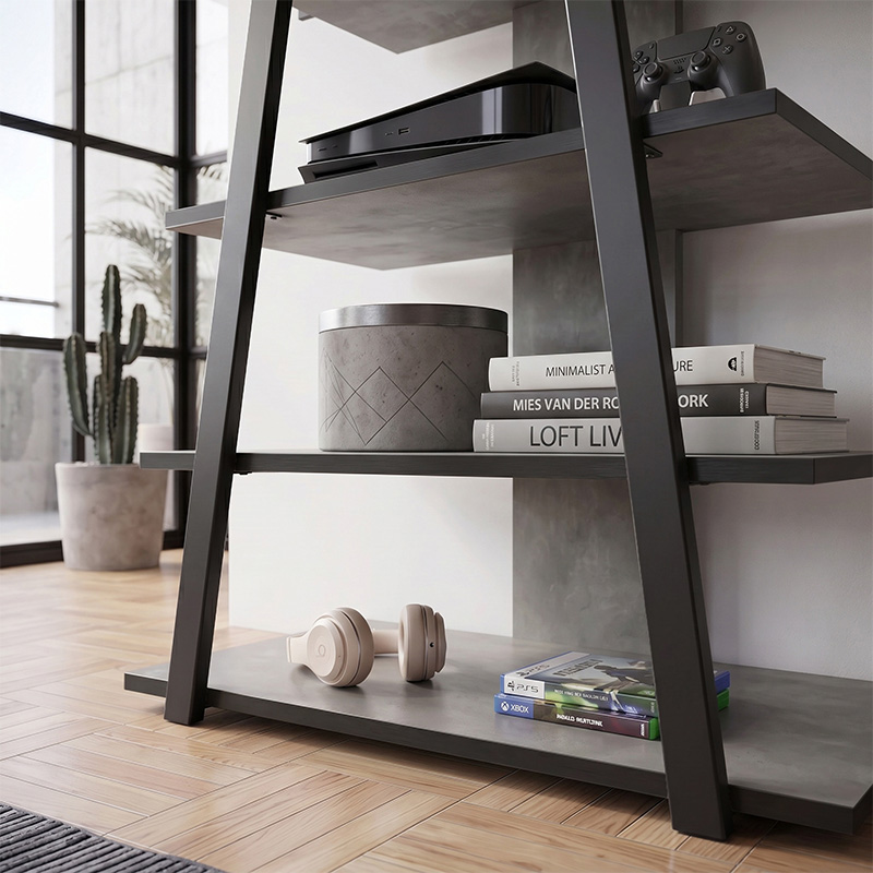Lyno Megapap melamine TV stand in retro grey color 70.4x54x80cm.