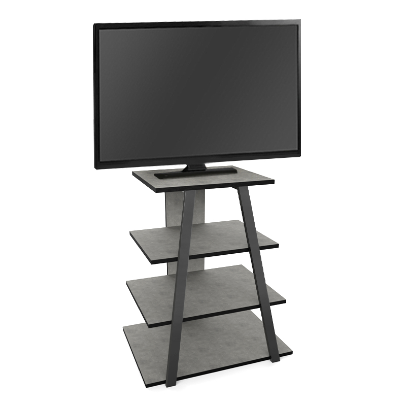 Lyno Megapap melamine TV stand in retro grey color 70.4x54x80cm.