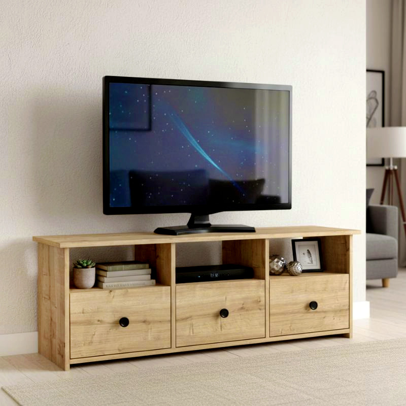 Mahen Megapap melamine tv stand in sapphire oak color 140x35x49.8cm.