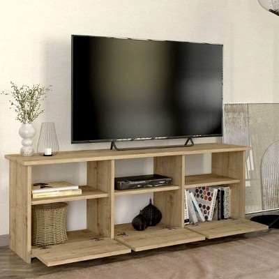 Έπιπλο τηλεόρασης Mahen Megapap χρώμα sapphire oak 140x35x49,8εκ.