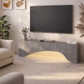 Έπιπλο τηλεόρασης Mara Megapap με LED χρώμα γκρι σκυροδέματος 150x31,4x40εκ.
