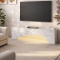 Έπιπλο τηλεόρασης Mara Megapap με LED χρώμα λευκό εφέ μαρμάρου 150x31,4x40εκ.