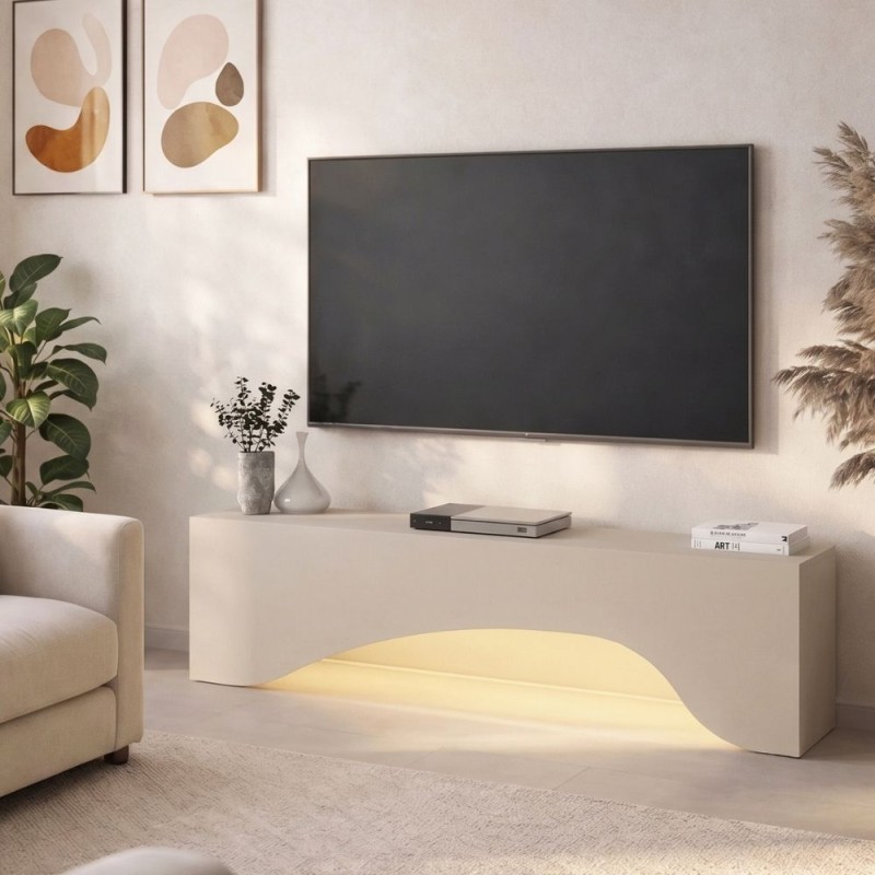 Έπιπλο τηλεόρασης Mara Megapap με LED χρώμα sandstone 150x31,4x40εκ.