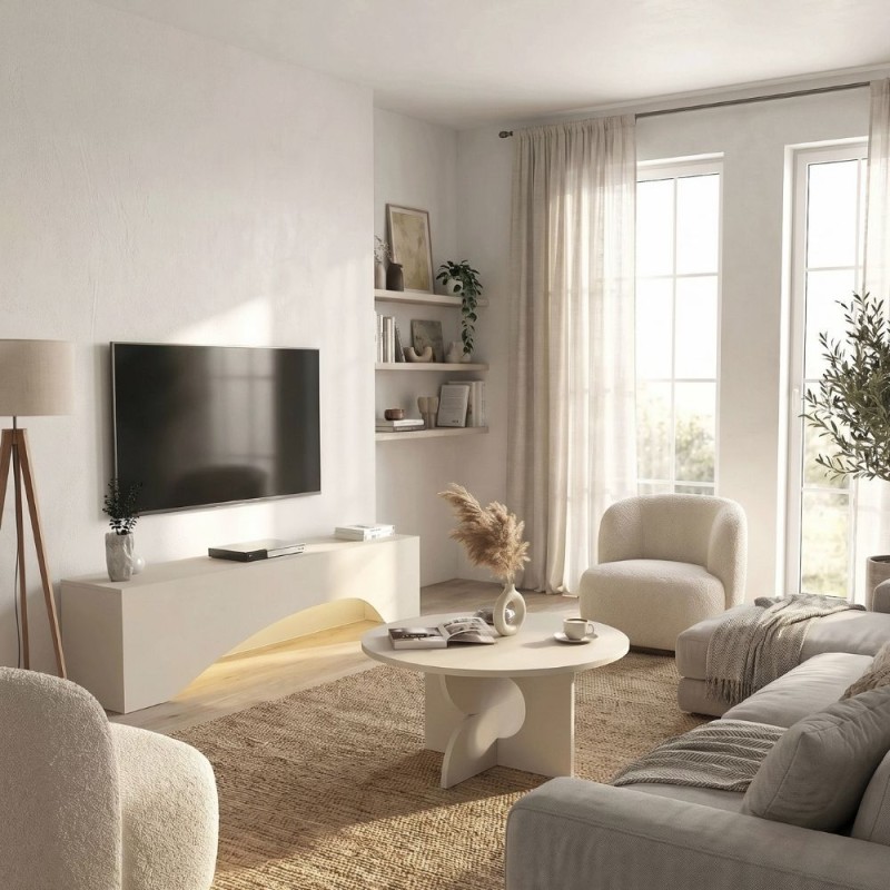 Έπιπλο τηλεόρασης Mara Megapap με LED χρώμα sandstone 150x31,4x40εκ.