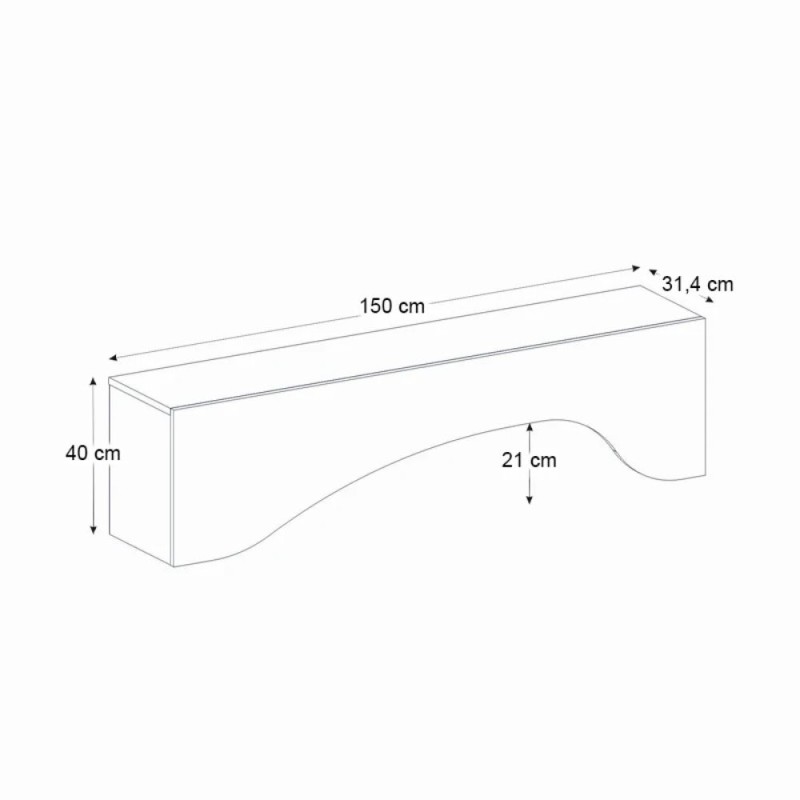 Έπιπλο τηλεόρασης Mara Megapap με LED χρώμα sandstone 150x31,4x40εκ.