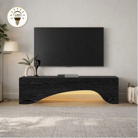 Mara Megapap melamine tv furniture in sencron black color 150x31.4x40cm.
