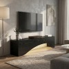 Έπιπλο τηλεόρασης Mara Megapap με LED χρώμα sencron black 150x31,4x40εκ.