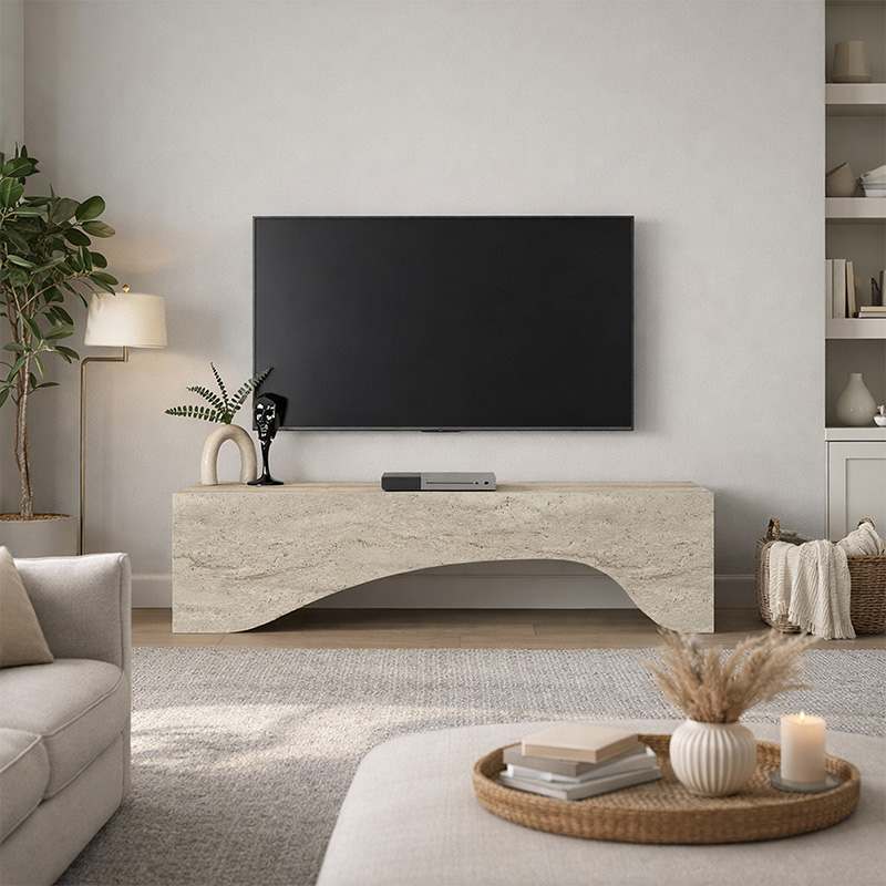 Mara Megapap melamine tv furniture in travertine color 150x31.4x40cm.