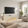 Mara Megapap melamine tv furniture in travertine color 150x31.4x40cm.