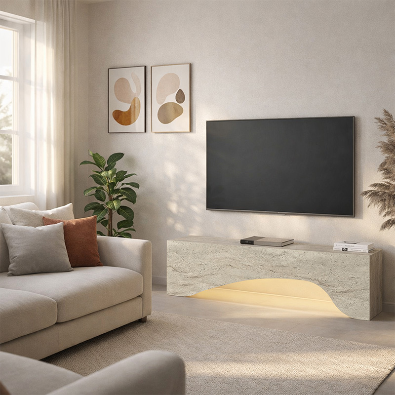 Mara Megapap melamine tv furniture in travertine color 150x31.4x40cm.