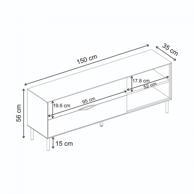 Έπιπλο τηλεόρασης Marquise Megapap χρώμα sandstone 150x35x56εκ.