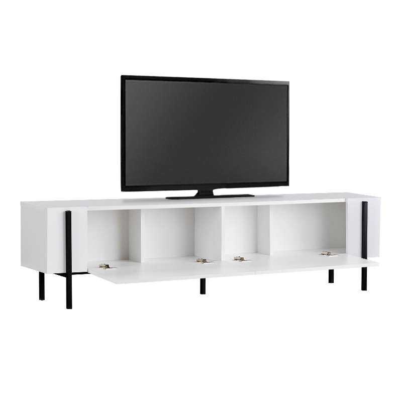 Nexus Megapap melamine TV stand in white color 180x30x45.5cm.