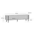 Nexus Megapap melamine TV stand in white color 180x30x45.5cm.