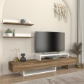 Nirvana Megapap melamine tv stand in walnut - white color 180x31,3x41,7cm.
