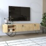 Norfolk Megapap melamine TV furniture in natural beech color 151x35x43cm.