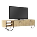 Norfolk Megapap melamine TV furniture in natural beech color 151x35x43cm.