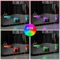 Norm Megapap melamine TV stand with Rgb Led  in anthracite - gold color 180x32x55cm.