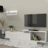 Έπιπλο τηλεόρασης Novara Megapap χρώμα λευκό 180x29,6x45εκ.