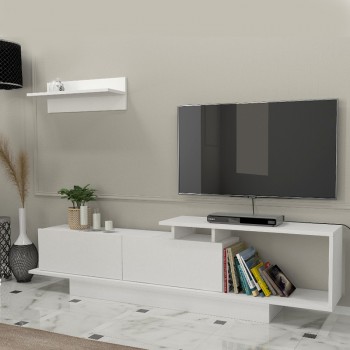 Έπιπλο τηλεόρασης Novara Megapap χρώμα λευκό 180x29,6x45εκ.