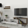Έπιπλο τηλεόρασης Novara Megapap χρώμα λευκό - καρυδί 180x29,6x45εκ.