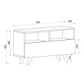 Novela Megapap melamine TV stand in white - walnut color 90x29,5x50cm.