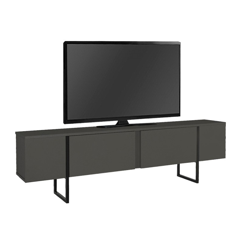 Orontes Megapap melamine tv furniture in anthracite color 180x29.6x50cm.