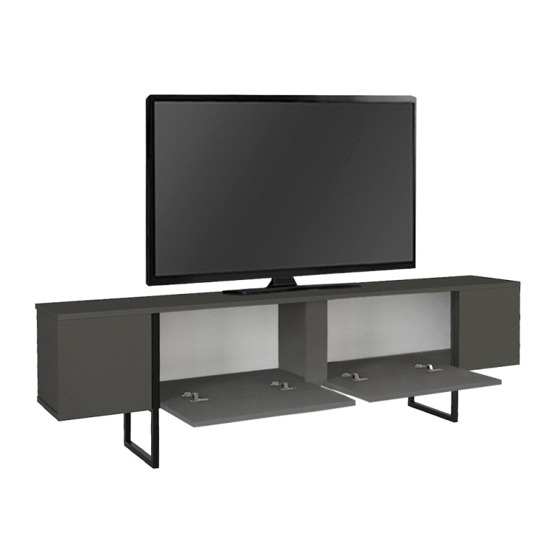 Orontes Megapap melamine tv furniture in anthracite color 180x29.6x50cm.