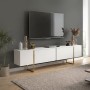 Orontes Megapap melamine tv furniture in white - gold color 180x29.6x50cm.