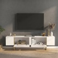 Orontes Megapap melamine tv furniture in white - gold color 180x29.6x50cm.