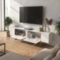 Orontes Megapap melamine tv furniture in white - gold color 180x29.6x50cm.