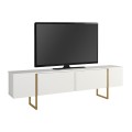 Orontes Megapap melamine tv furniture in white - gold color 180x29.6x50cm.