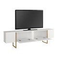 Orontes Megapap melamine tv furniture in white - gold color 180x29.6x50cm.