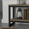 Palencia Megapap melamine TV stand in vintage patik - black color 180x35x45cm.