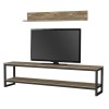 Palencia Megapap melamine TV stand in vintage patik - black color 180x35x45cm.