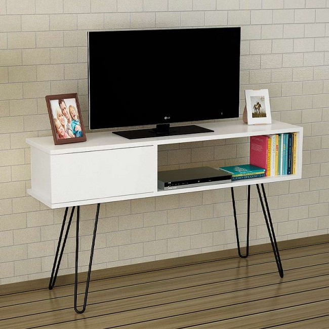 Έπιπλο τηλεόρασης Palma Megapap χρώμα λευκό 120x29,5x68,5εκ.
