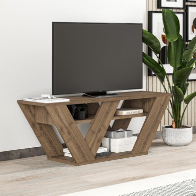 Pipralla Megapap melamine TV stand in light walnut color 110x30x40cm.
